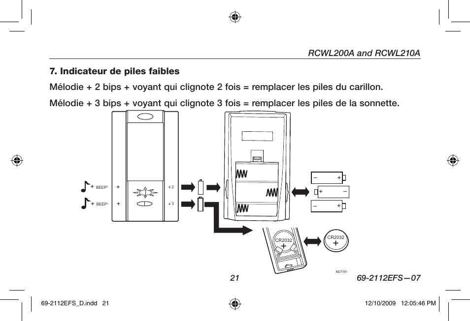 Honeywell RCWL210A User Manual | Page 23 / 44