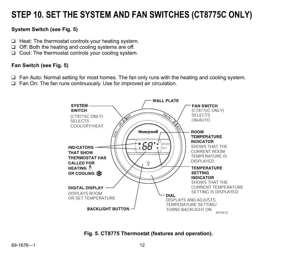 Honeywell CT8775A User Manual | Page 12 / 20