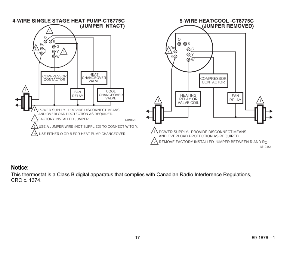 Notice | Honeywell CT8775A User Manual | Page 17 / 20