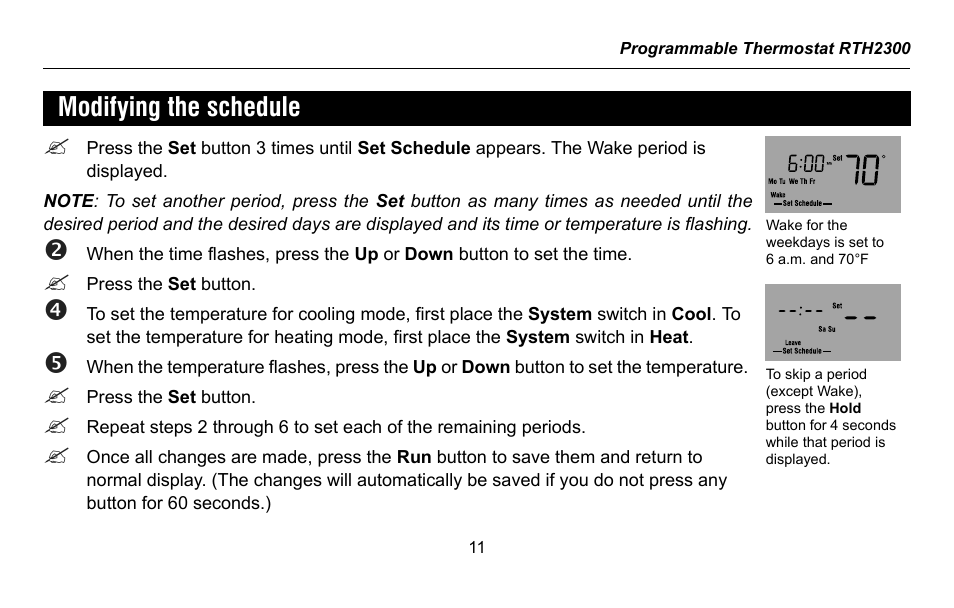 Honeywell RTH2300 User Manual | Page 13 / 44