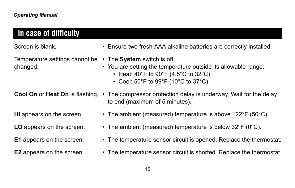 Honeywell RTH2300 User Manual | Page 18 / 44