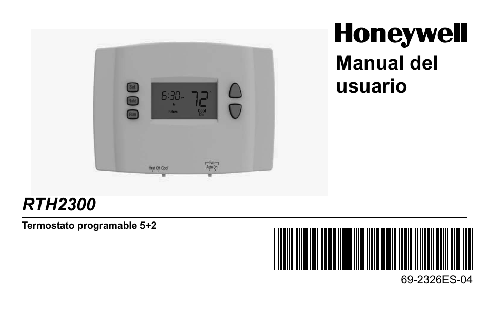 Manual del usuario, Rth2300 | Honeywell RTH2300 User Manual | Page 23 / 44