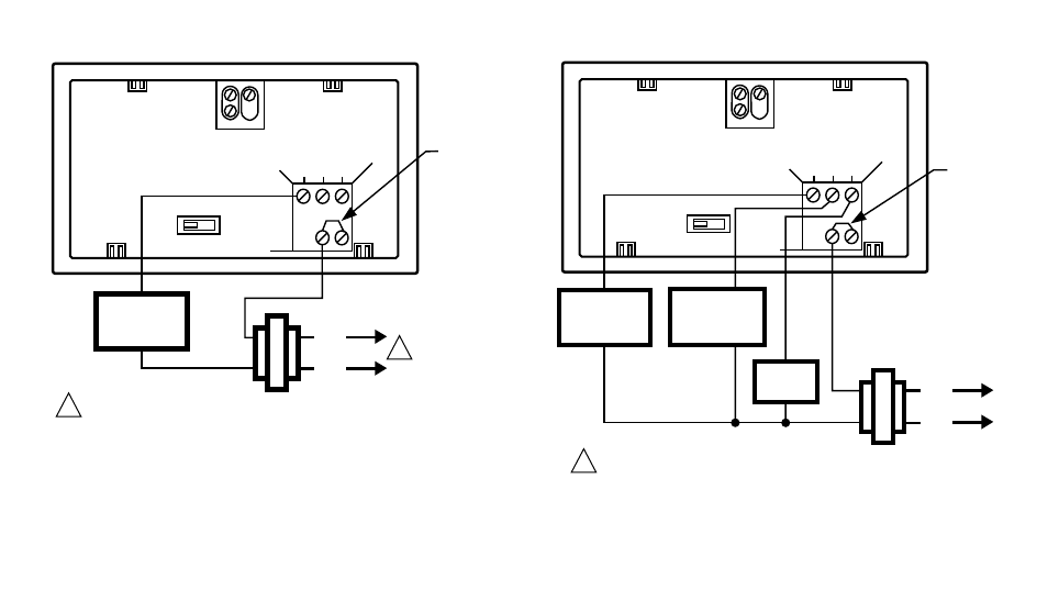 Wire heat-only (jumper intact), Wire heat/cool (jumper intact) | Honeywell MAGICSTAT 3355 User Manual | Page 25 / 40