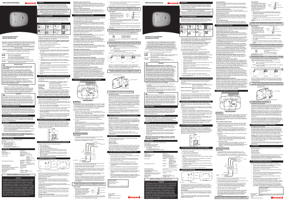 Honeywell SF340 User Manual | Page 2 / 2
