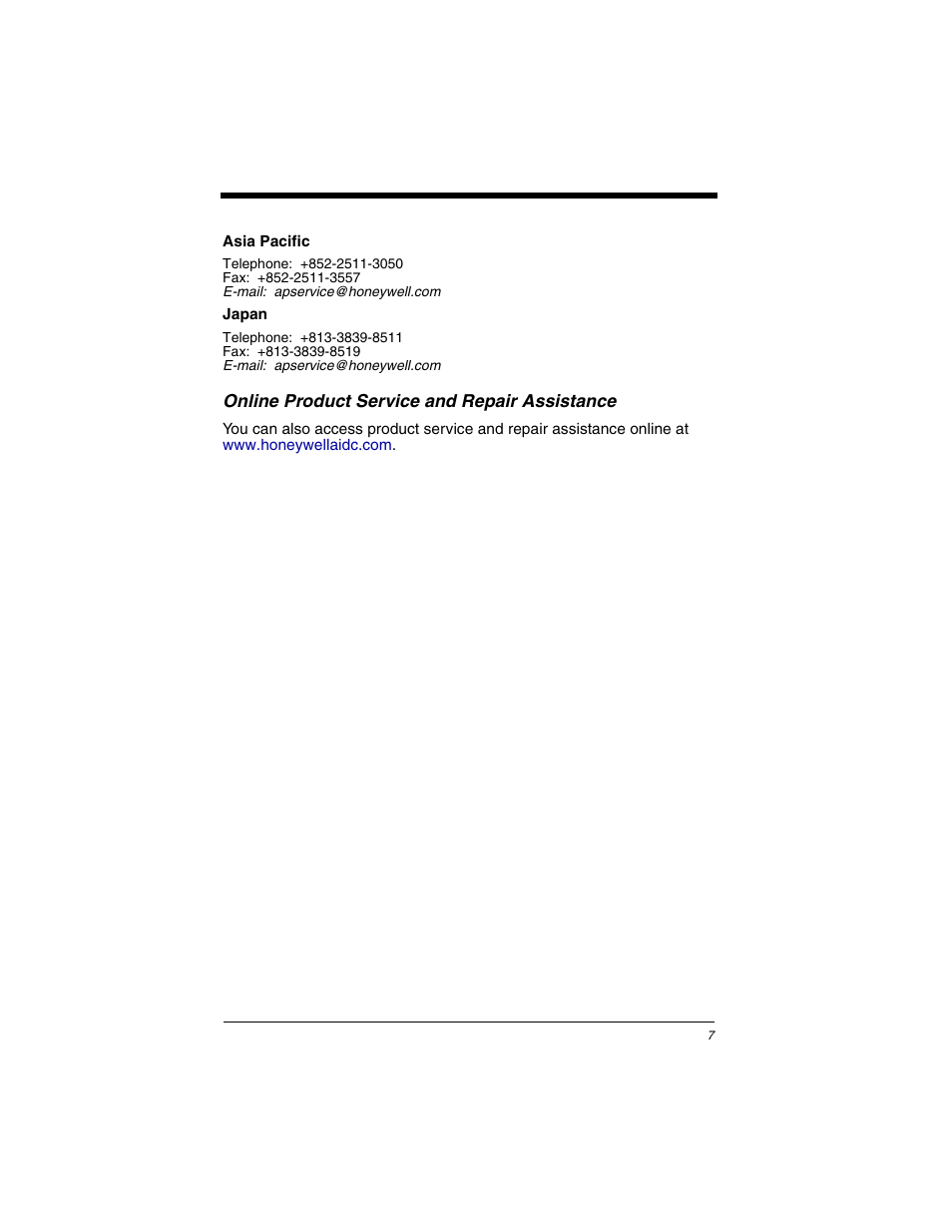 Online product service and repair assistance | Honeywell DOLPHIN 6100 User Manual | Page 9 / 14