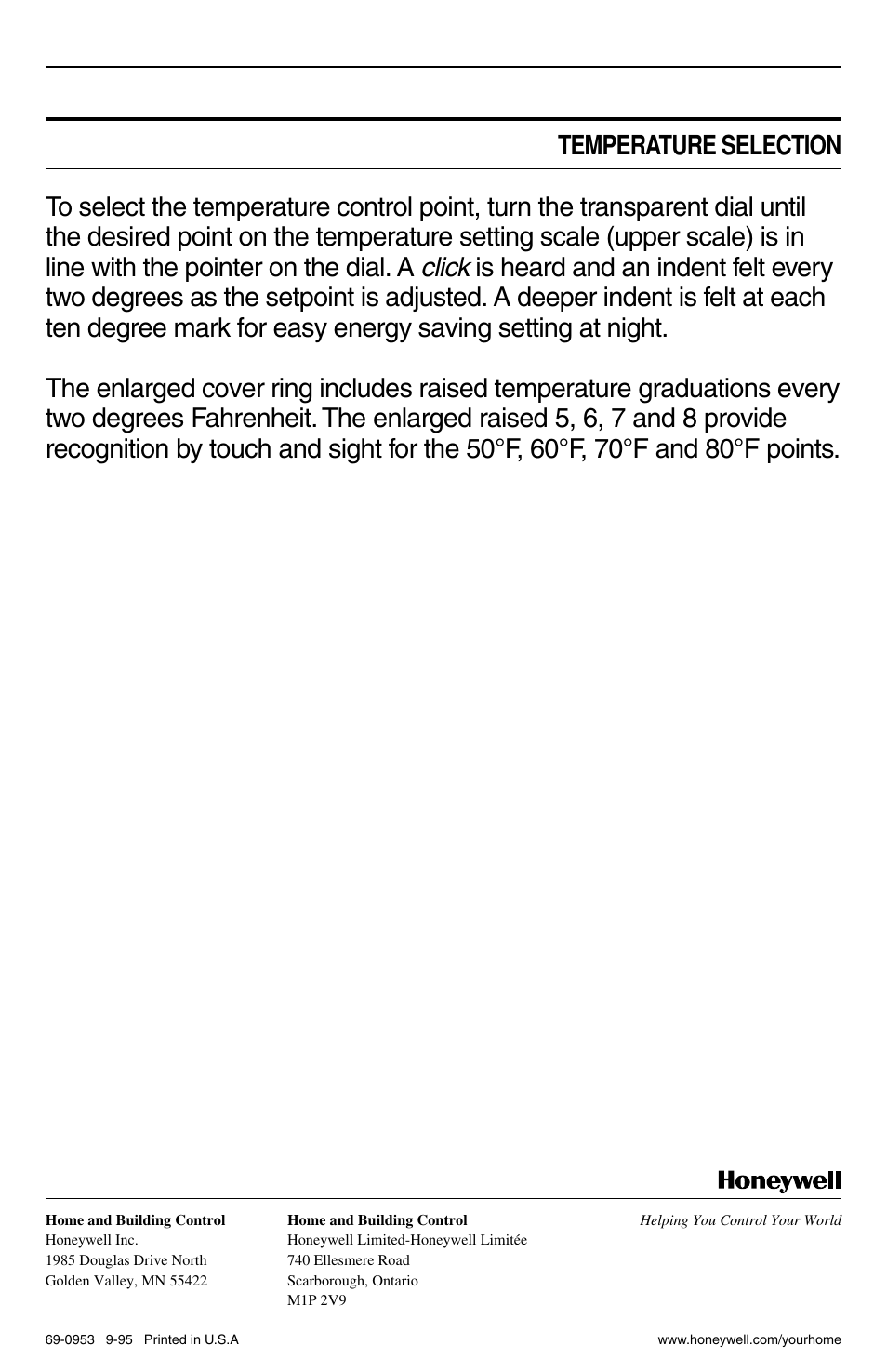 Click | Honeywell POWERPILE TS86A User Manual | Page 2 / 2
