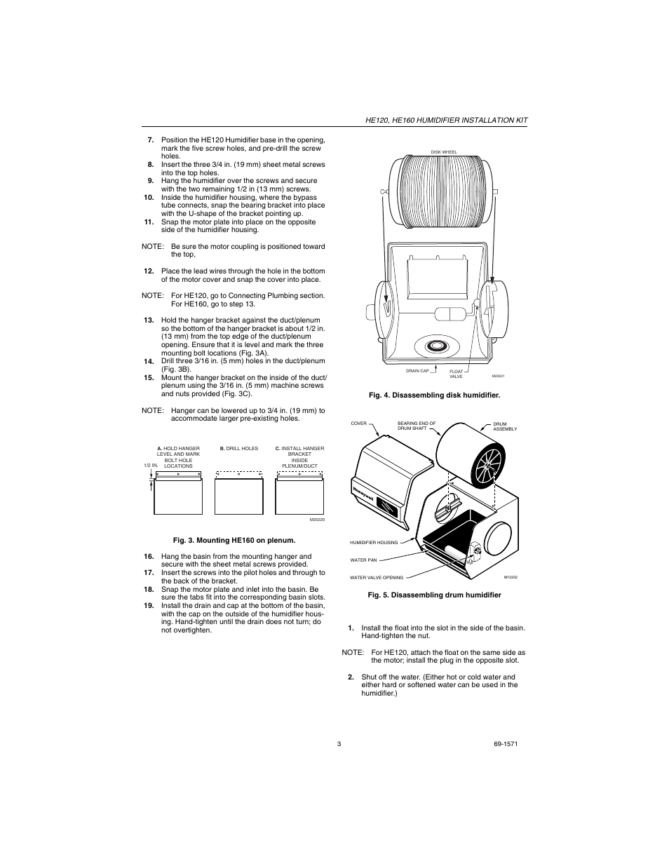 Connecting plumbing | Honeywell HE160 User Manual | Page 3 / 8