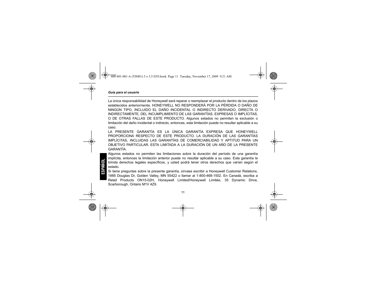 Honeywell 72838 User Manual | Page 38 / 40