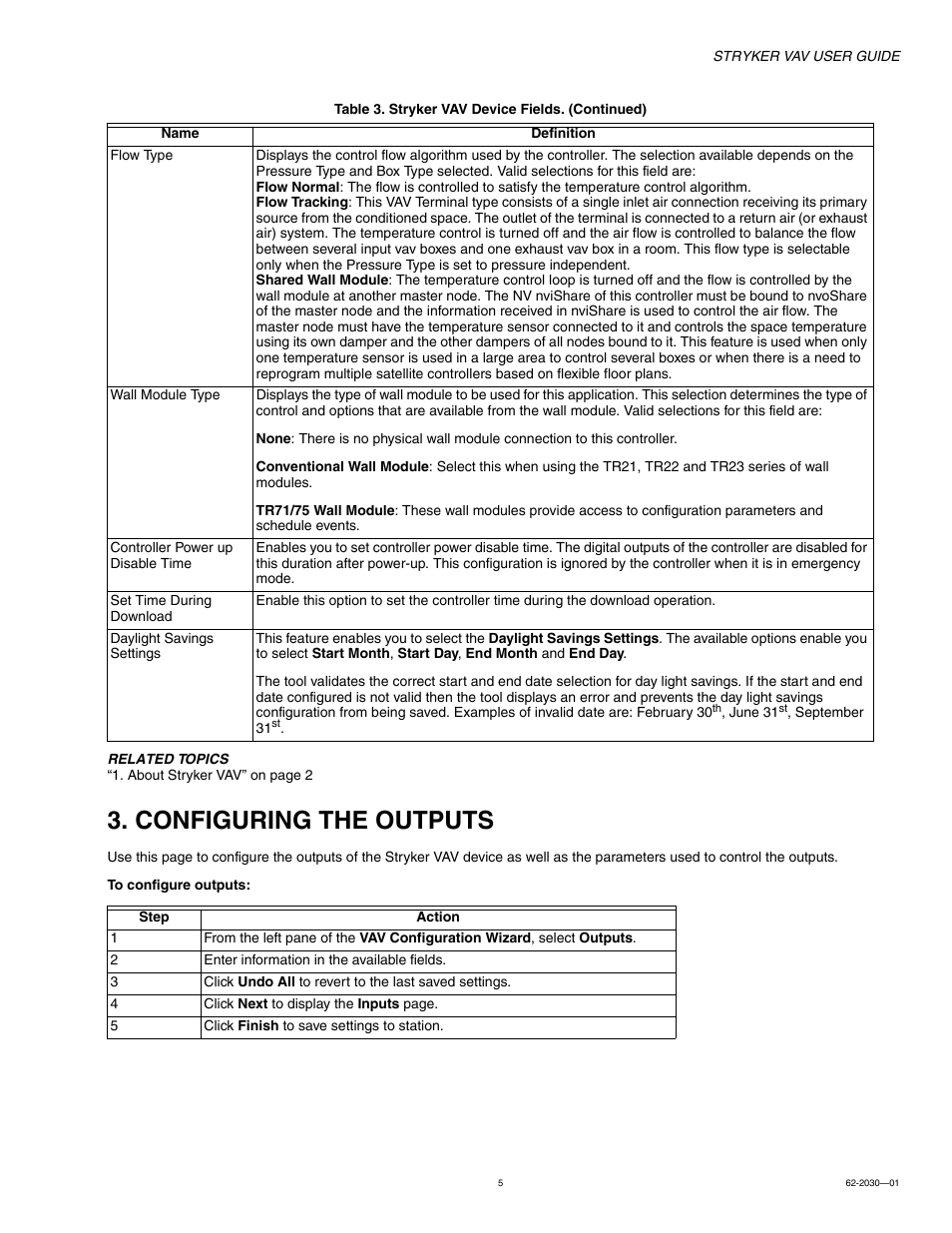 Configuring the outputs | Honeywell Stryker VAV 62-2030-01 User Manual | Page 5 / 28