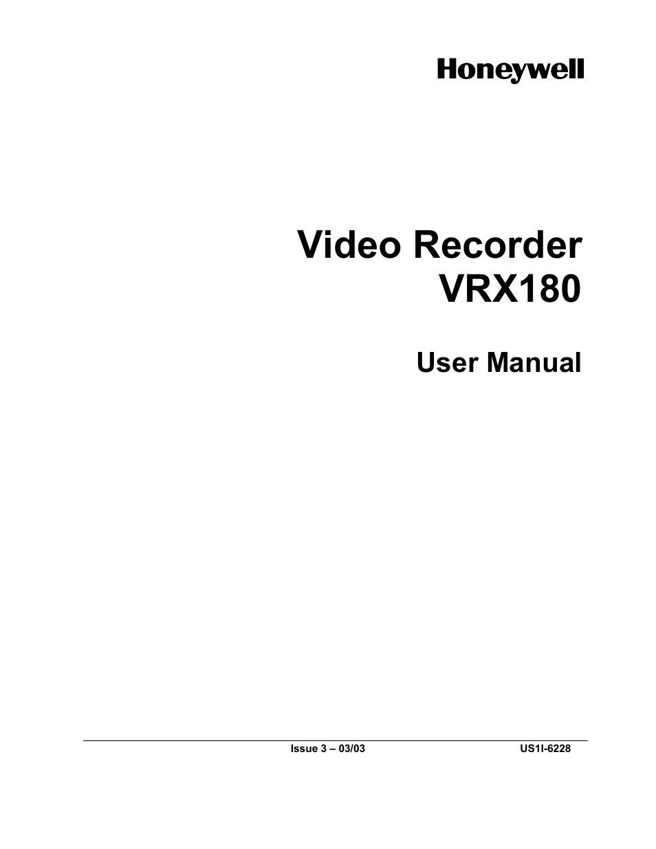 Honeywell VRX180 User Manual | 294 pages