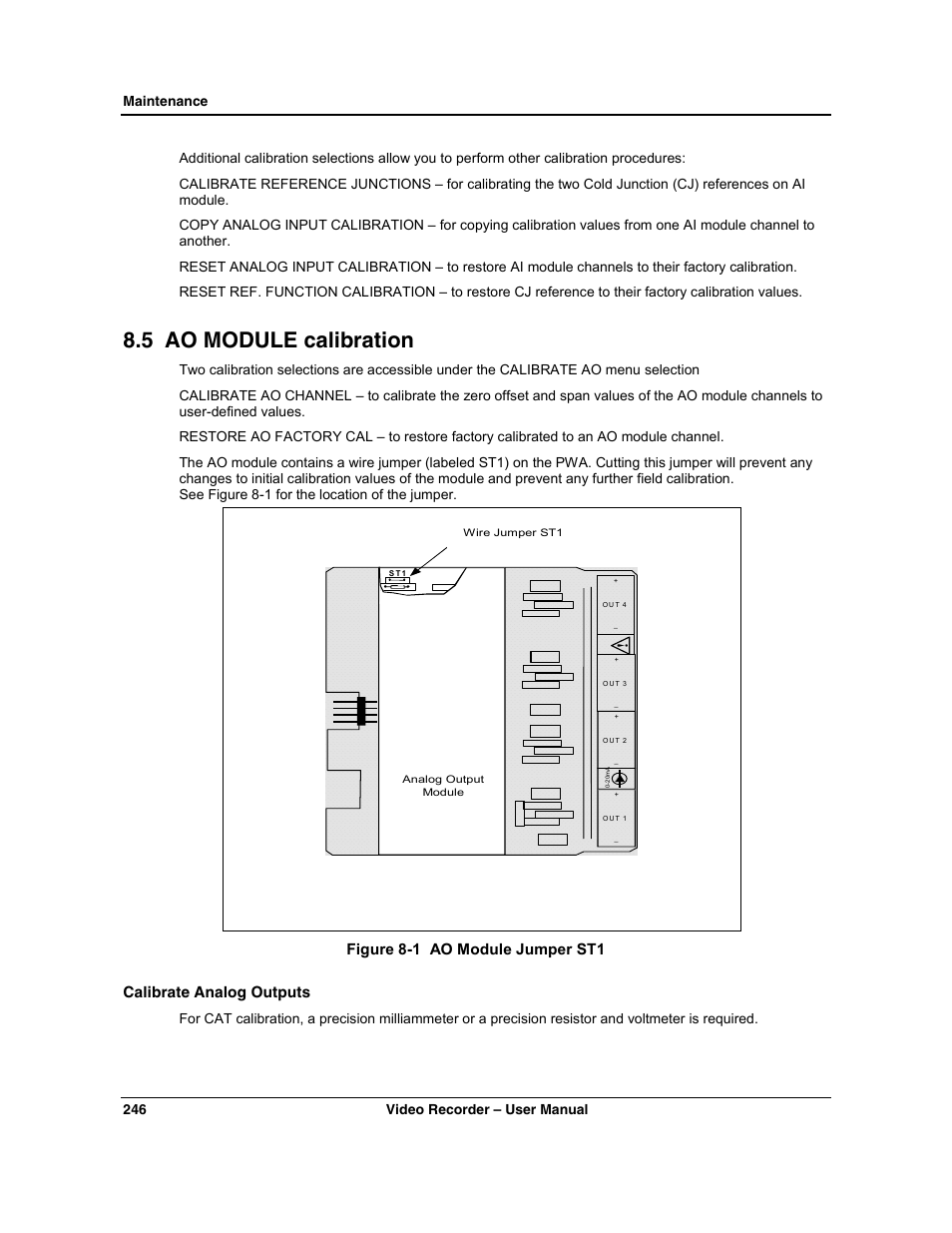 5 ao module calibration | Honeywell VRX180 User Manual | Page 260 / 294
