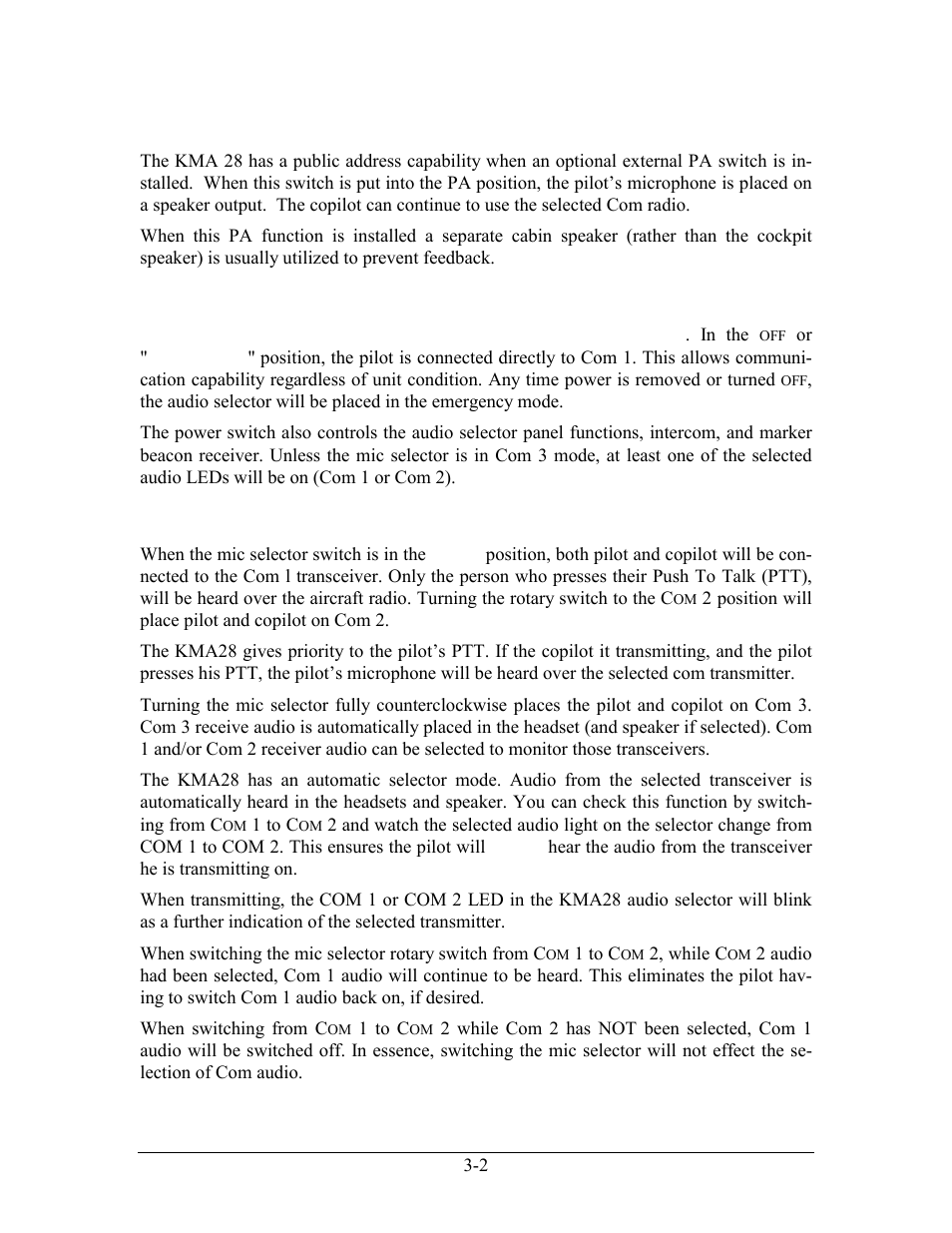 Public address (pa) function, Power switch /emergency (emg) operation, Microphone selector | Ublic, Ddress, Pa) f, Unction, Ower, Witch, Mergency | Honeywell KMA28 User Manual | Page 21 / 35