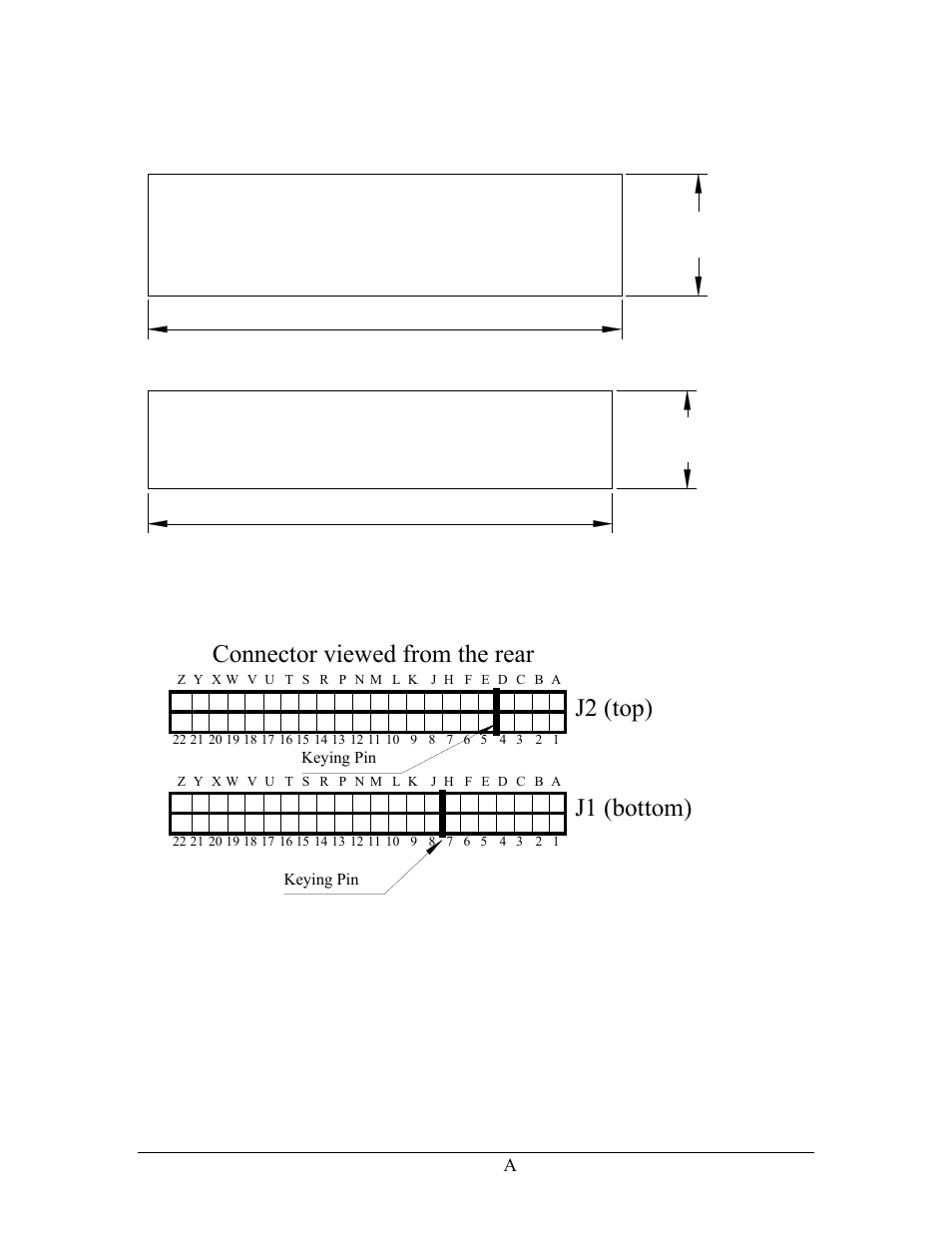 Appendix a – installation drawings, J1 (bottom) j2 (top), Connector viewed from the rear | Honeywell KMA28 User Manual | Page 28 / 35