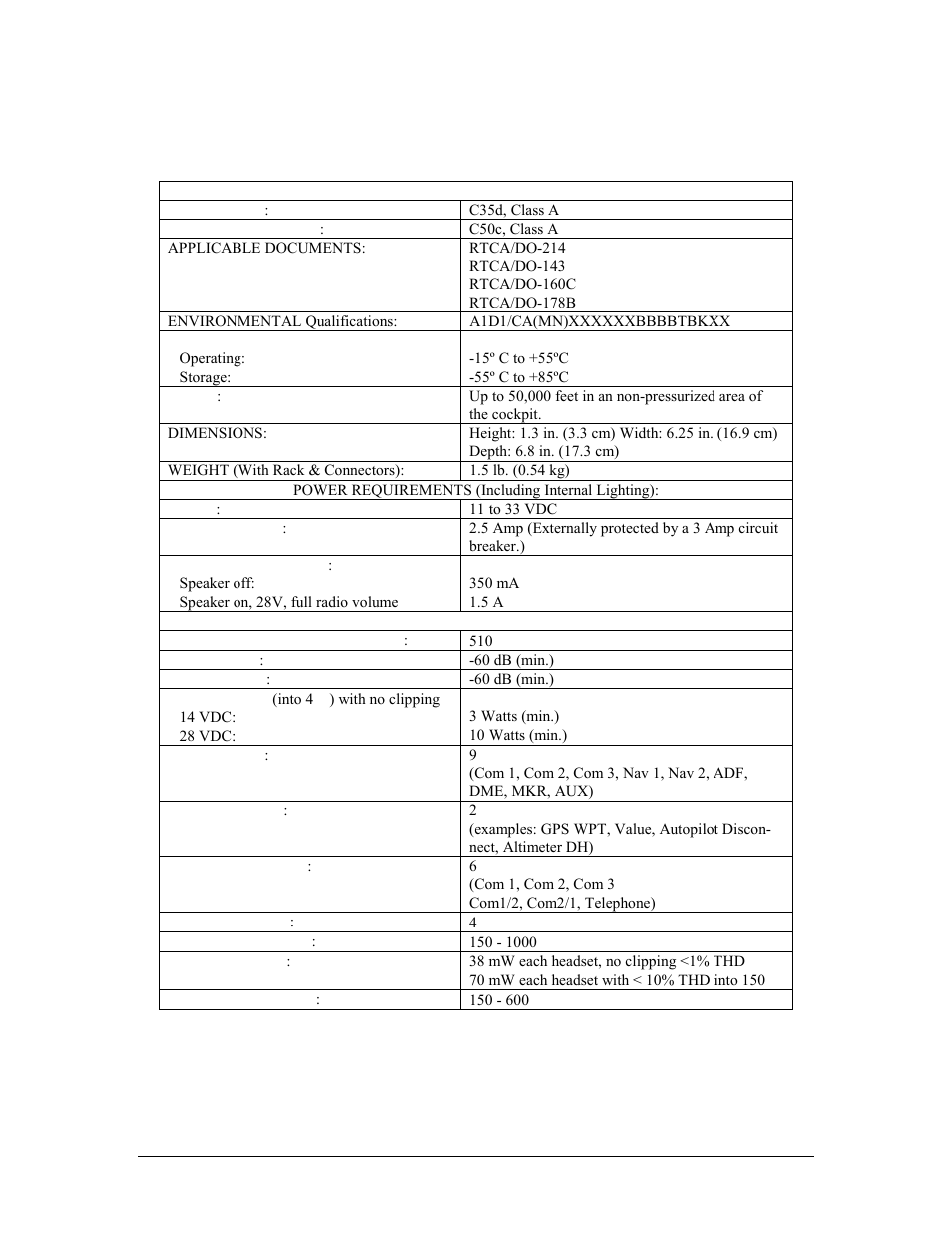 5 specifications, Specifications -3 | Honeywell KMA28 User Manual | Page 6 / 35