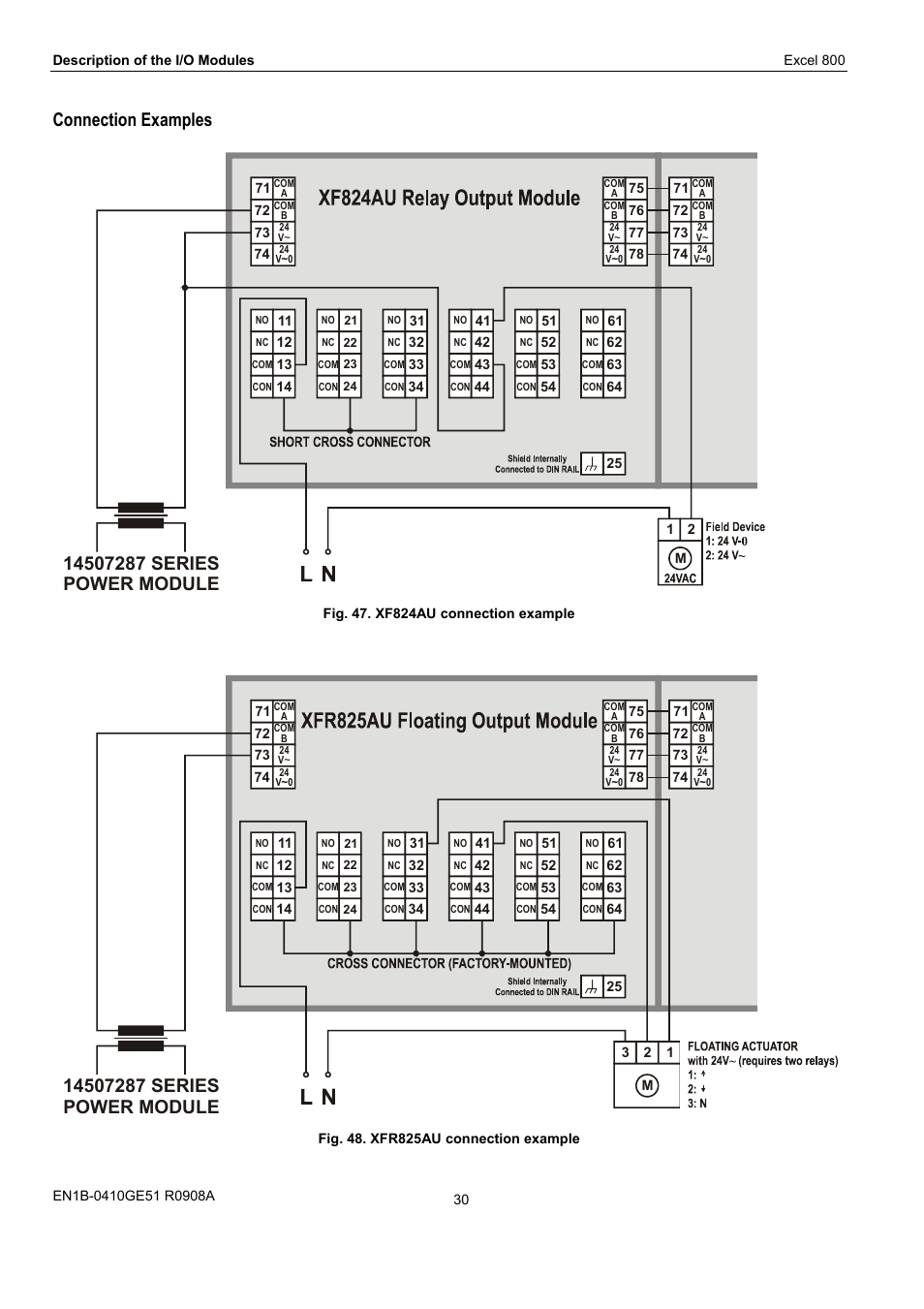 Connection examples | Honeywell XL 800 SERIES User Manual | Page 30 / 36