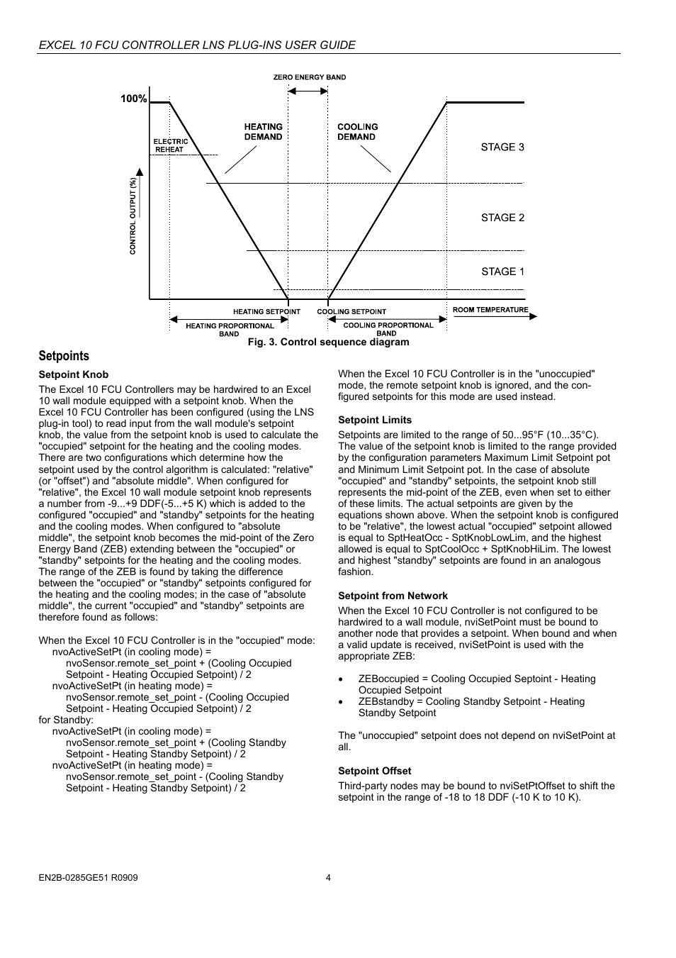 Setpoints | Honeywell EXCEL 10 W7752D User Manual | Page 6 / 68