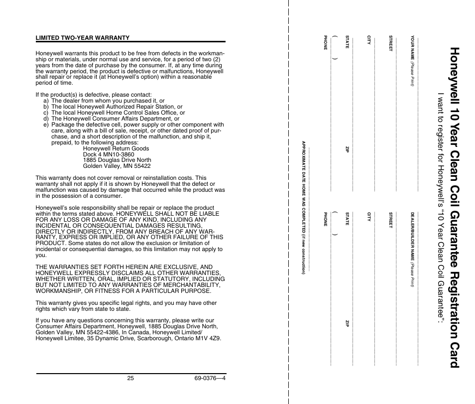 Honeywell F50E User Manual | Page 27 / 30
