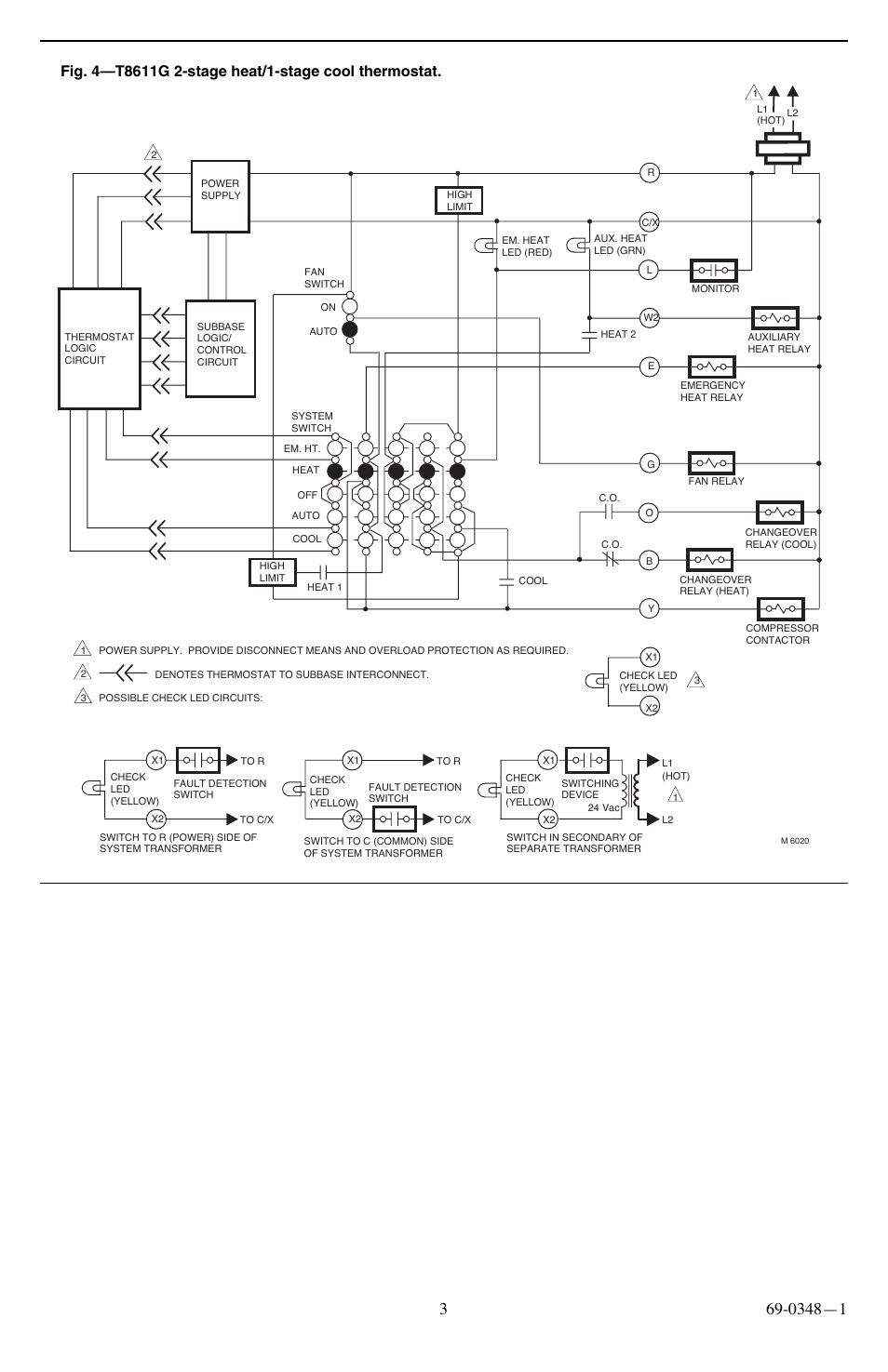 Honeywell CHRONOTHERM III T8611G User Manual | Page 3 / 8