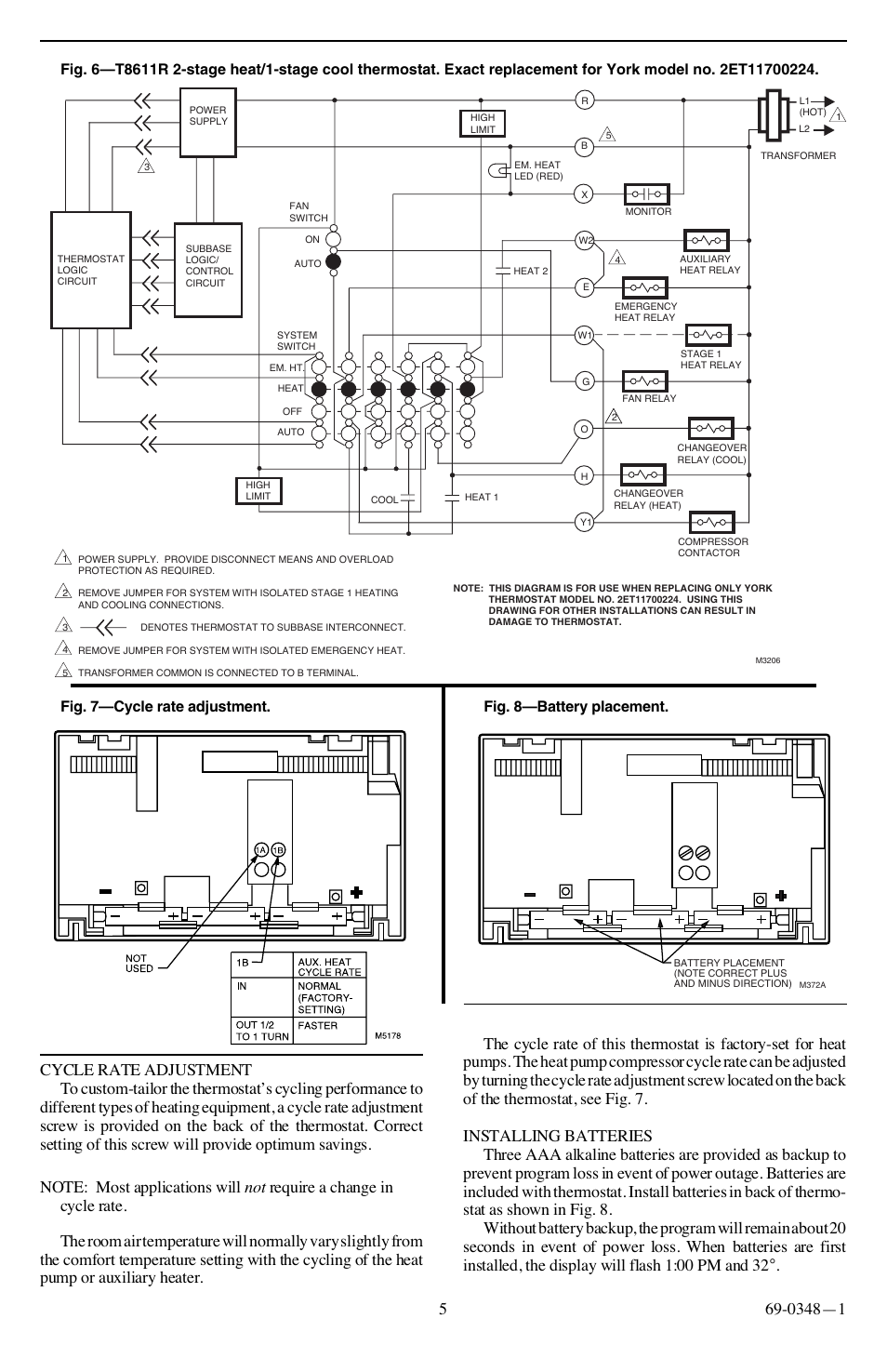 Honeywell CHRONOTHERM III T8611G User Manual | Page 5 / 8