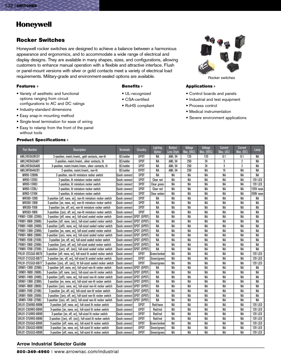Rocker switches | Honeywell EVN2000 Series User Manual | Page 13 / 13