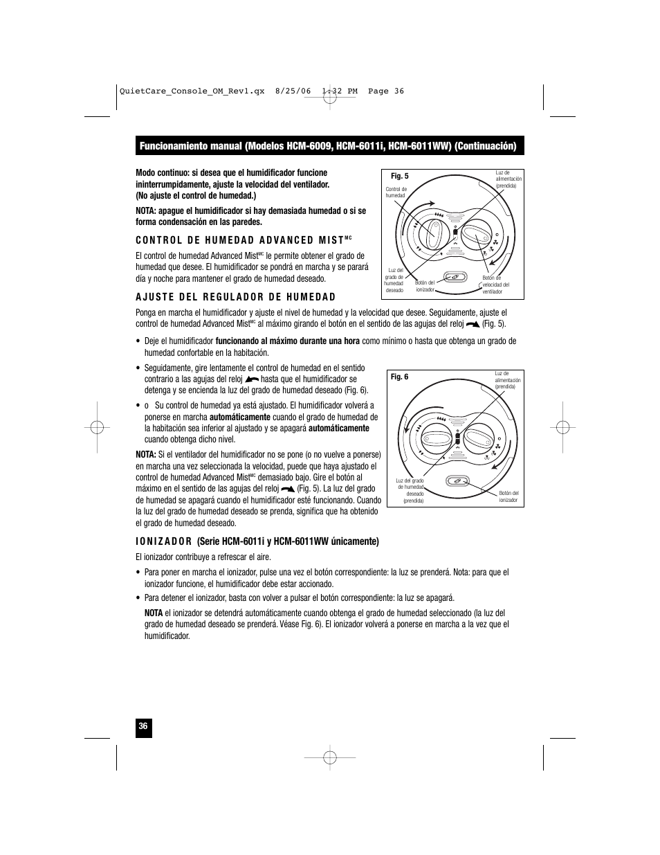 Honeywell HCM-6009 User Manual | Page 36 / 48