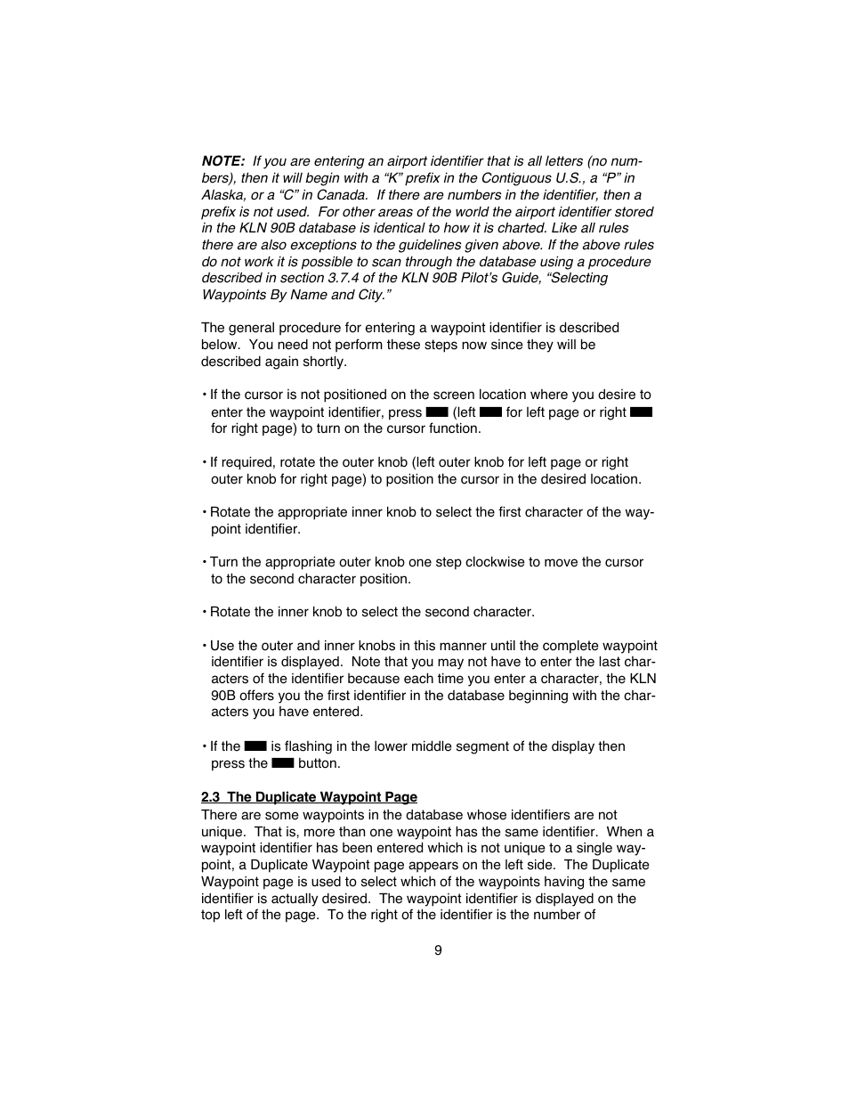 BendixKing KLN 90B User Manual | Page 13 / 57