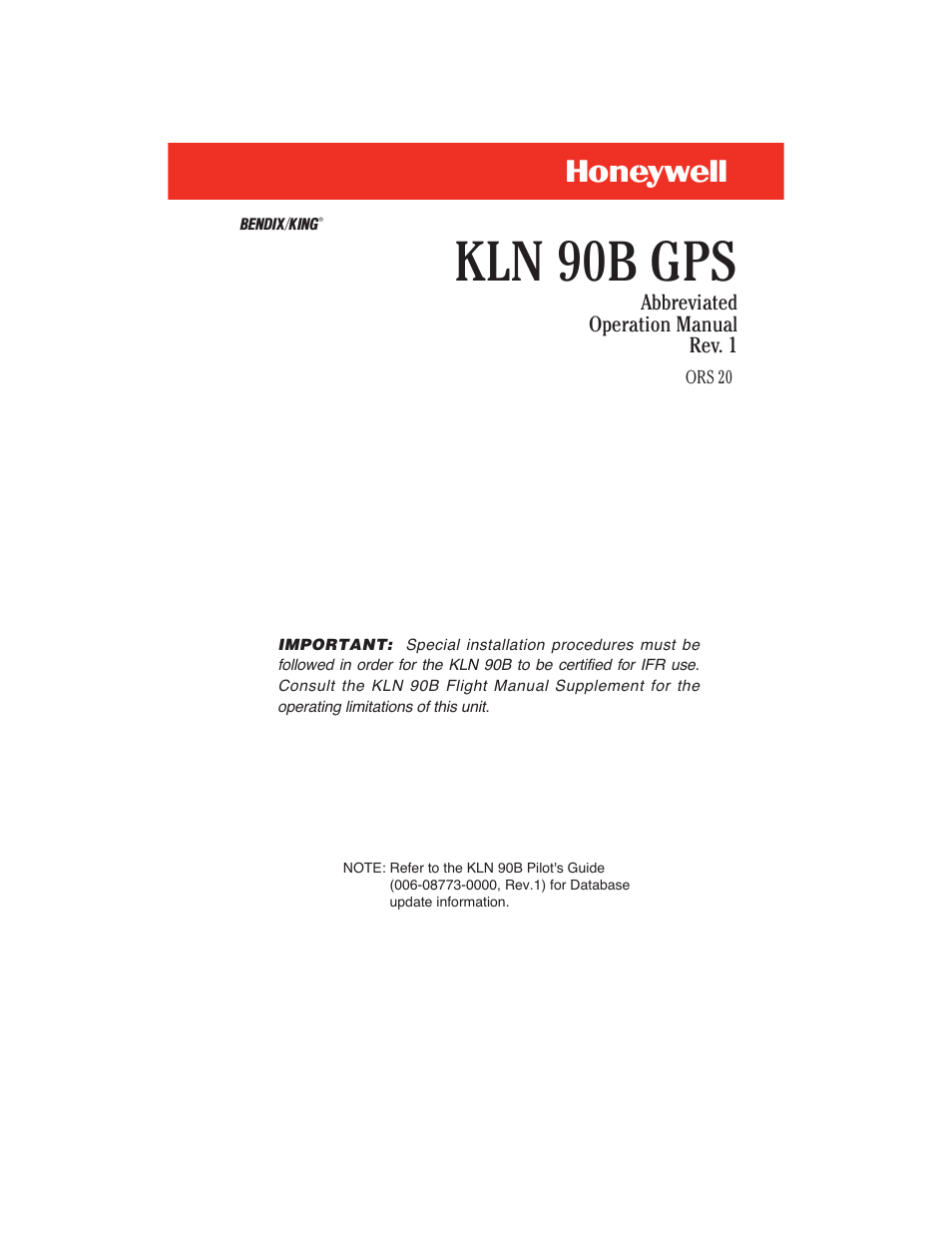 Kln 90b gps | BendixKing KLN 90B User Manual | Page 2 / 57