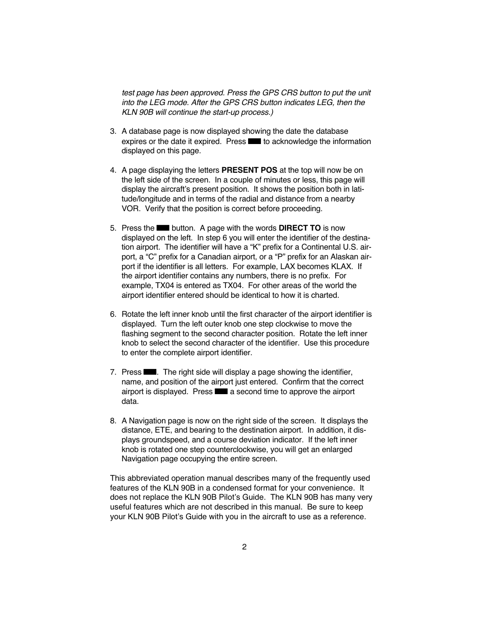 BendixKing KLN 90B User Manual | Page 6 / 57