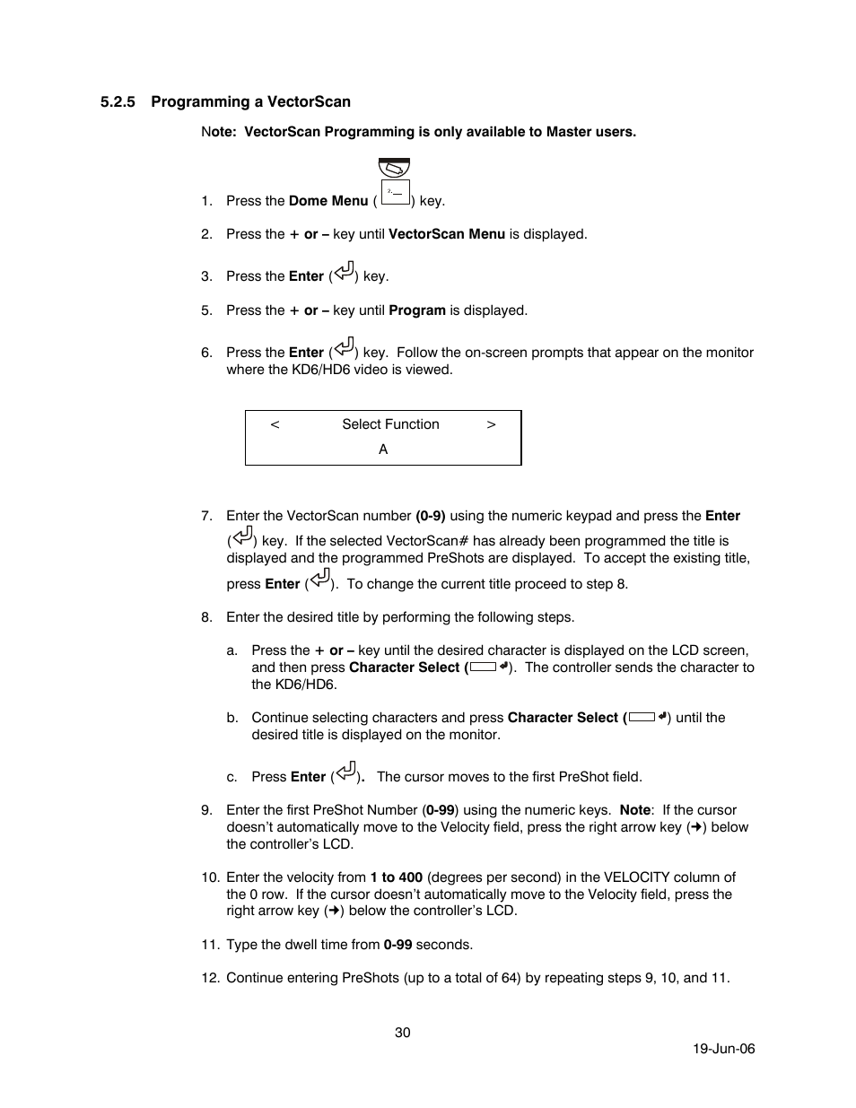 5 programming a vectorscan, Programming a vectorscan | Honeywell HEGS5001 User Manual | Page 40 / 68