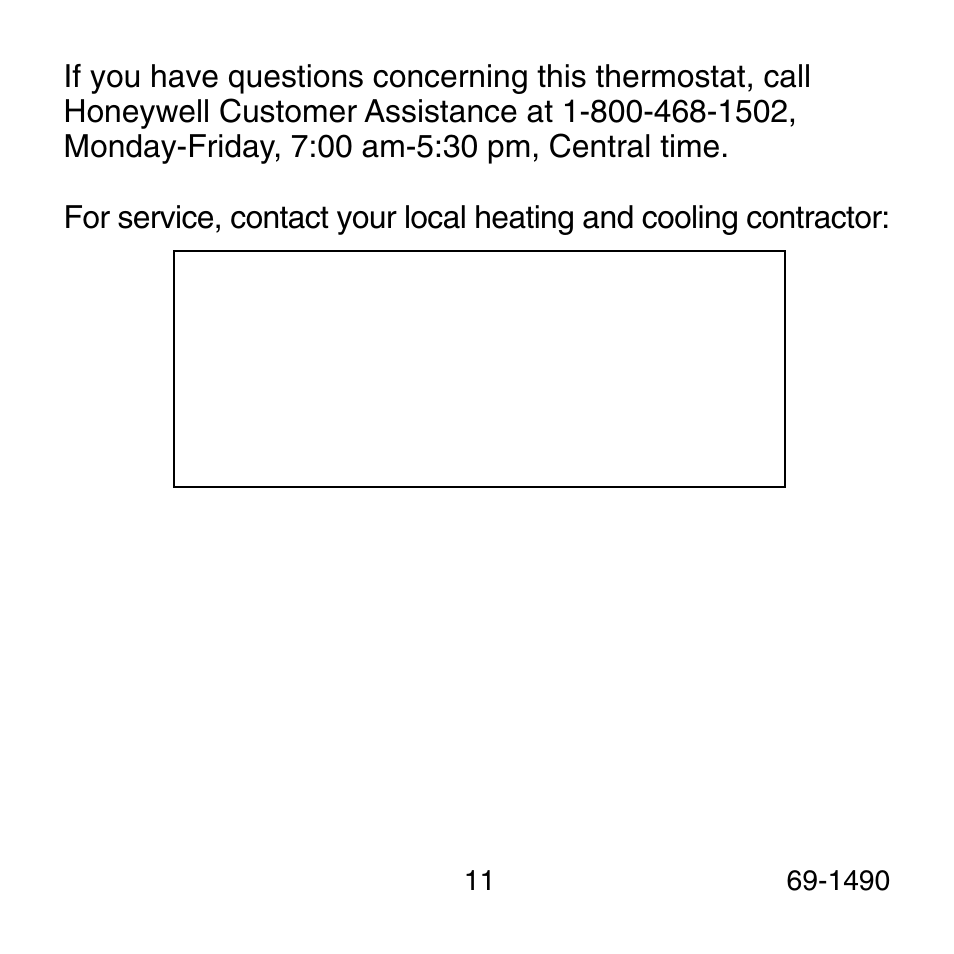 Honeywell 69-1490 User Manual | Page 11 / 12