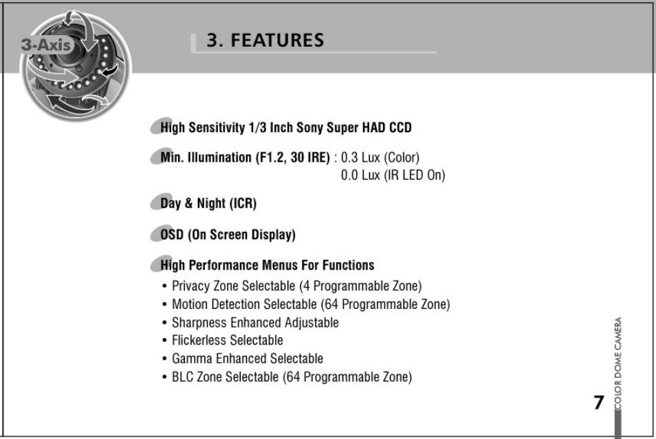 Features | Honeywell HD73 User Manual | Page 7 / 40