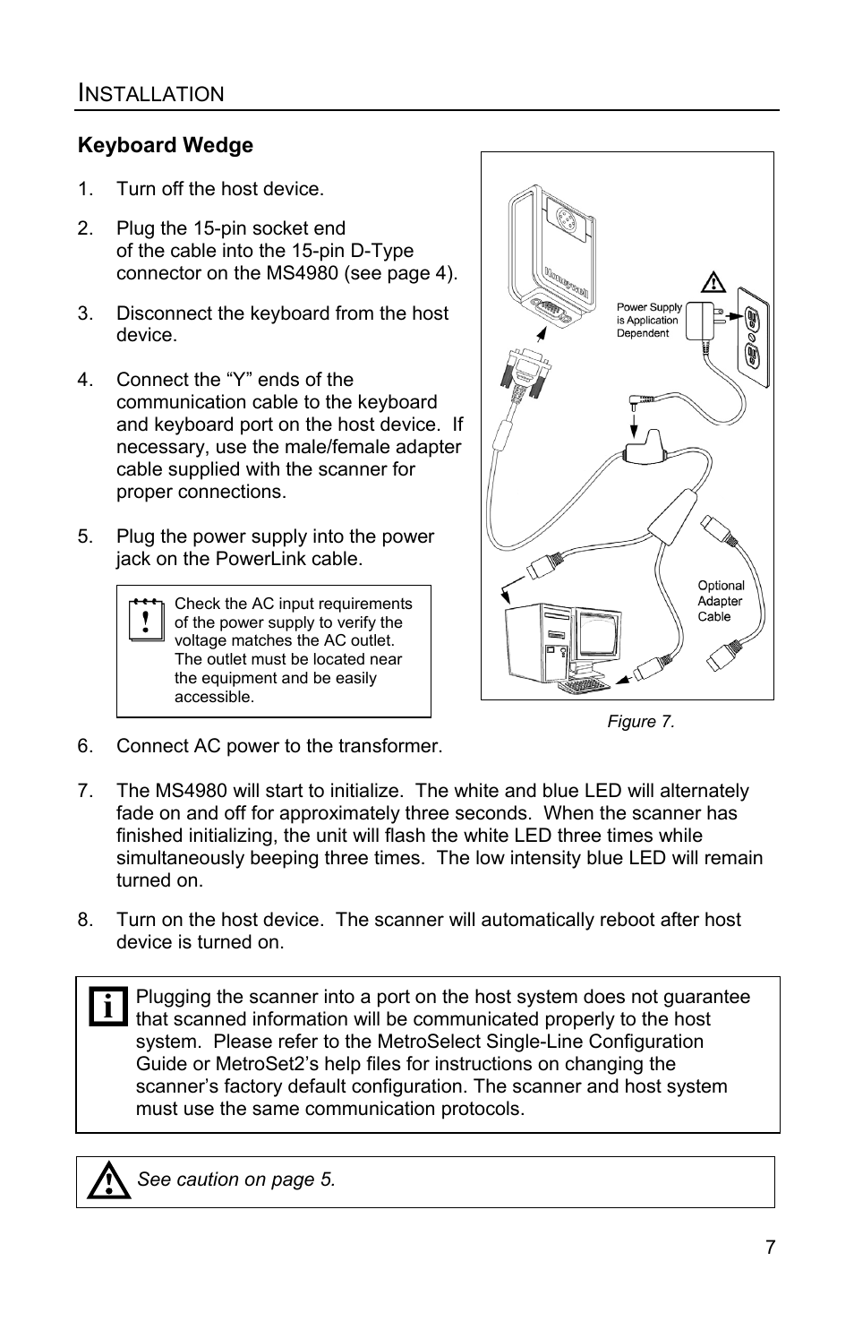 Keyboard wedge | Honeywell MS4980 User Manual | Page 11 / 48