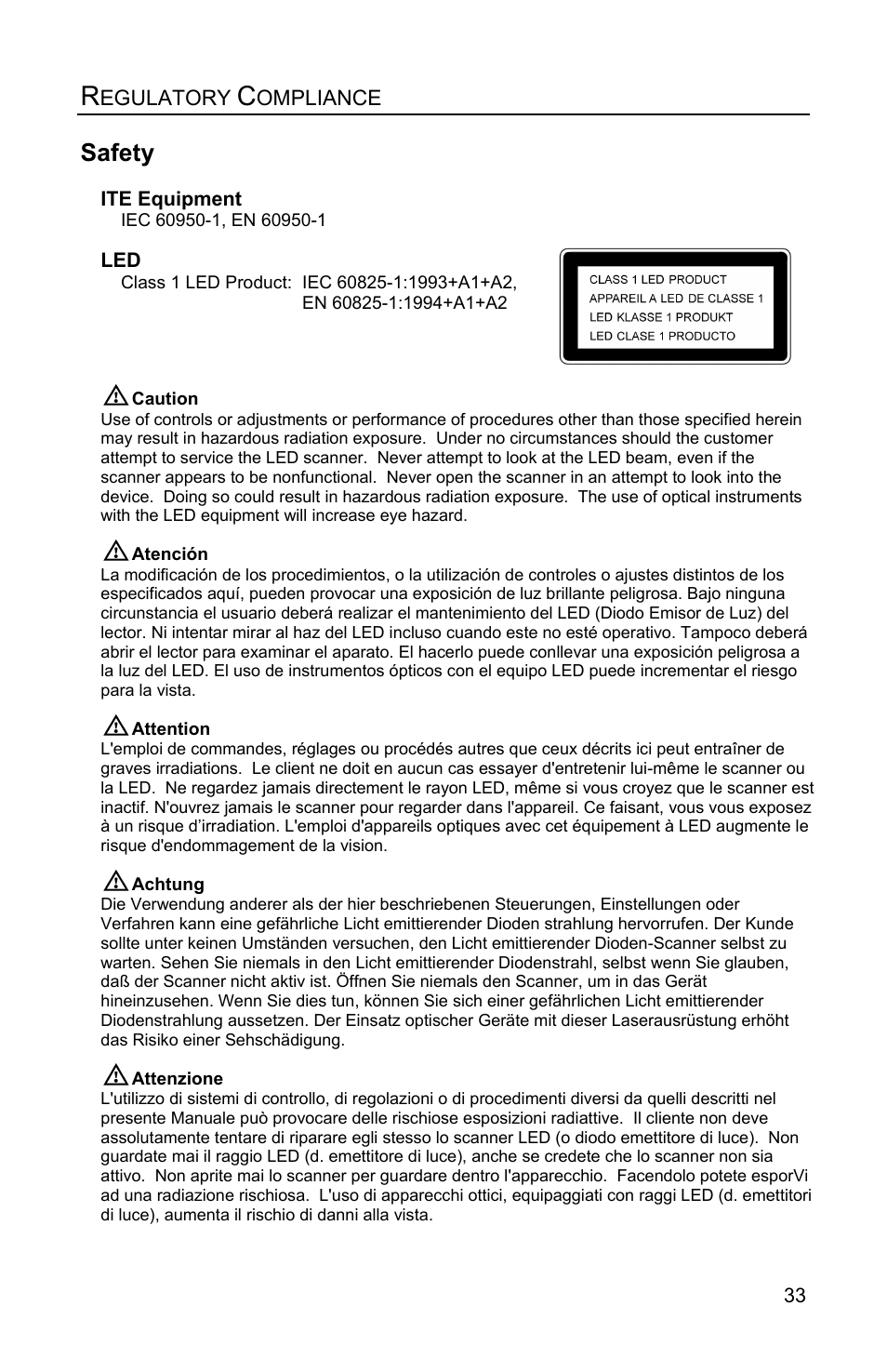 Regulatory compliance, Safety | Honeywell MS4980 User Manual | Page 37 / 48