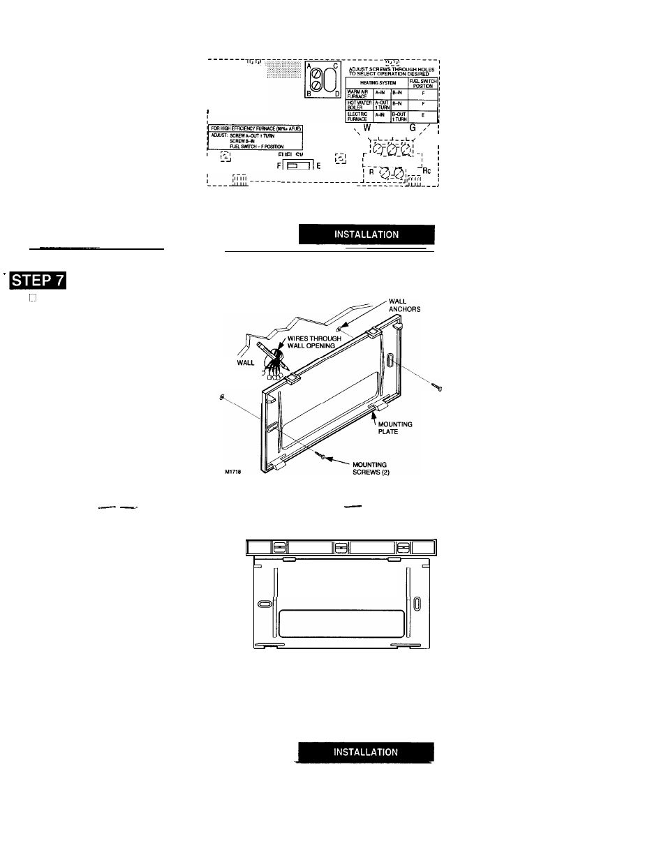 Mount thermostat mounting plate | Honeywell MAGICSTAT CT2400 User Manual | Page 8 / 14