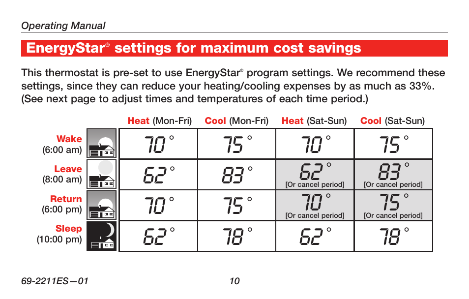 Honeywell RTH6400 User Manual | Page 12 / 52