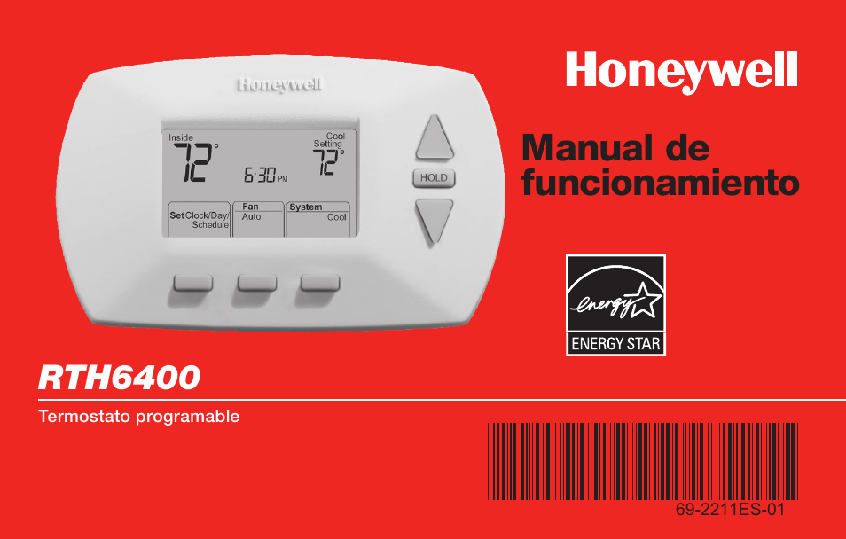 Manual de funcionamiento, Rth6400 | Honeywell RTH6400 User Manual | Page 27 / 52