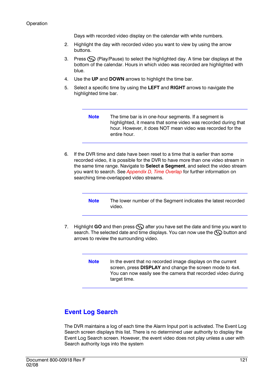 Event log search | Honeywell HRSD16 User Manual | Page 121 / 160