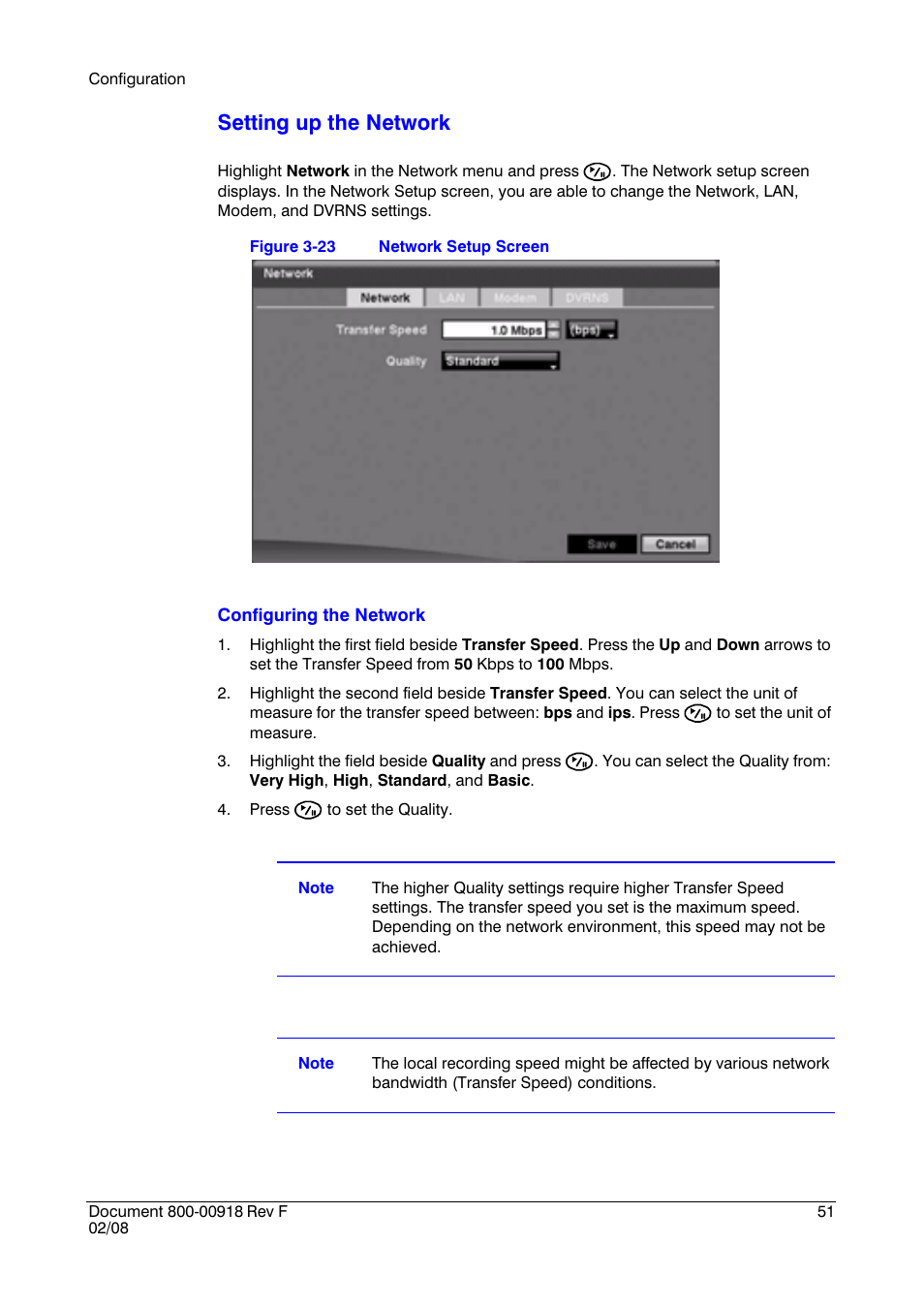 Setting up the network | Honeywell HRSD16 User Manual | Page 51 / 160