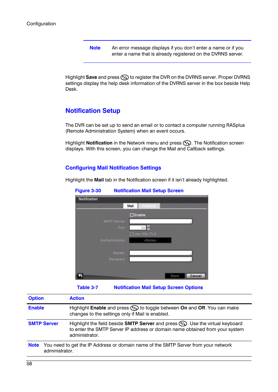 Notification setup | Honeywell HRSD16 User Manual | Page 58 / 160