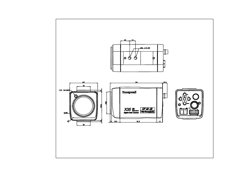 Dimensions | Honeywell HZC-855PX User Manual | Page 22 / 23