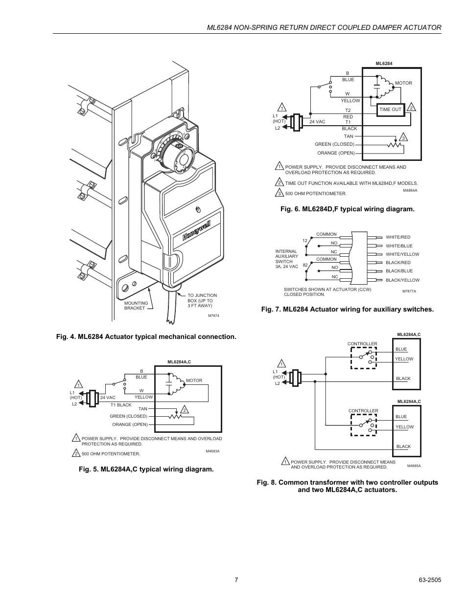 Honeywell ML6284 User Manual | Page 7 / 8