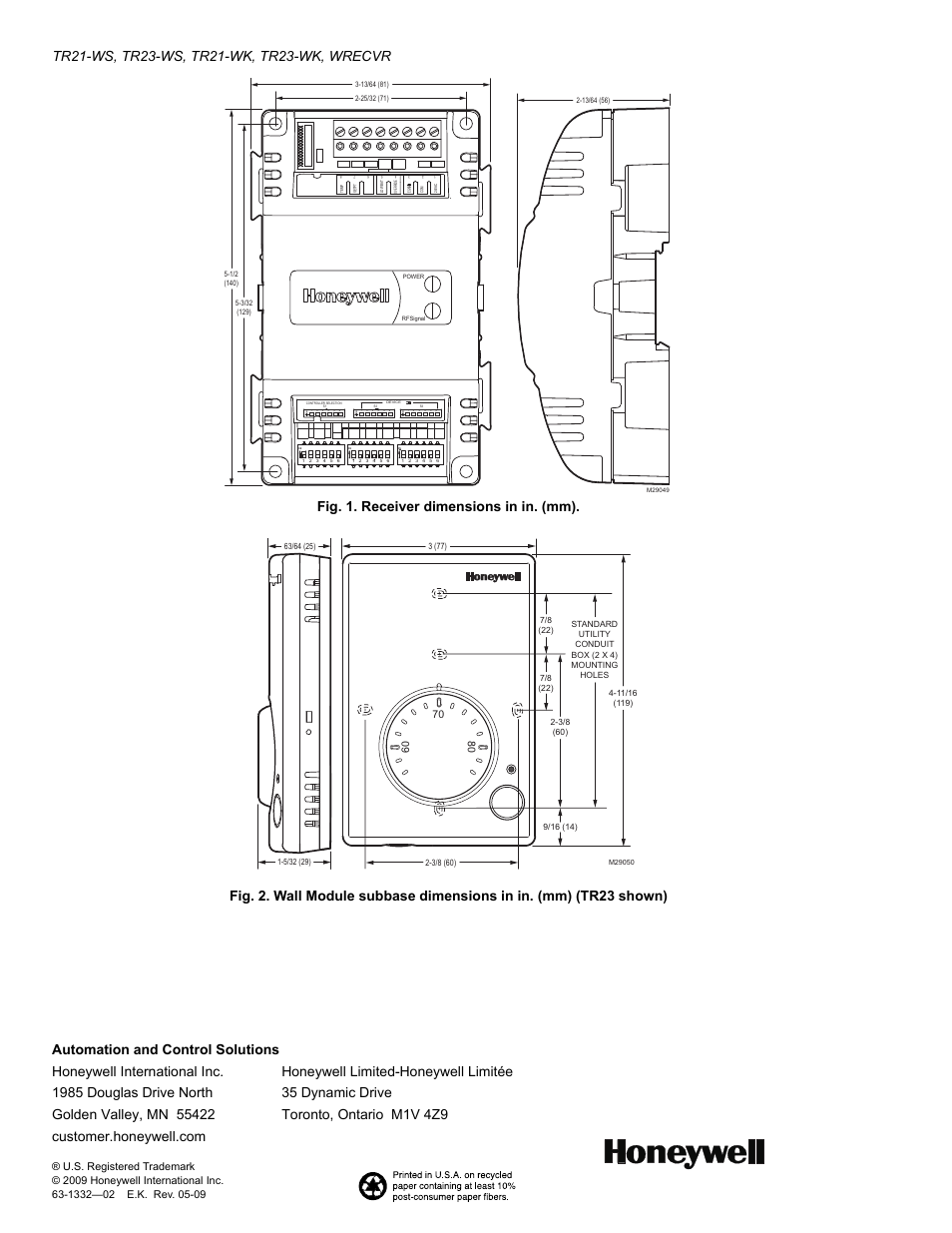 Honeywell 63-1332-02 User Manual | Page 2 / 2