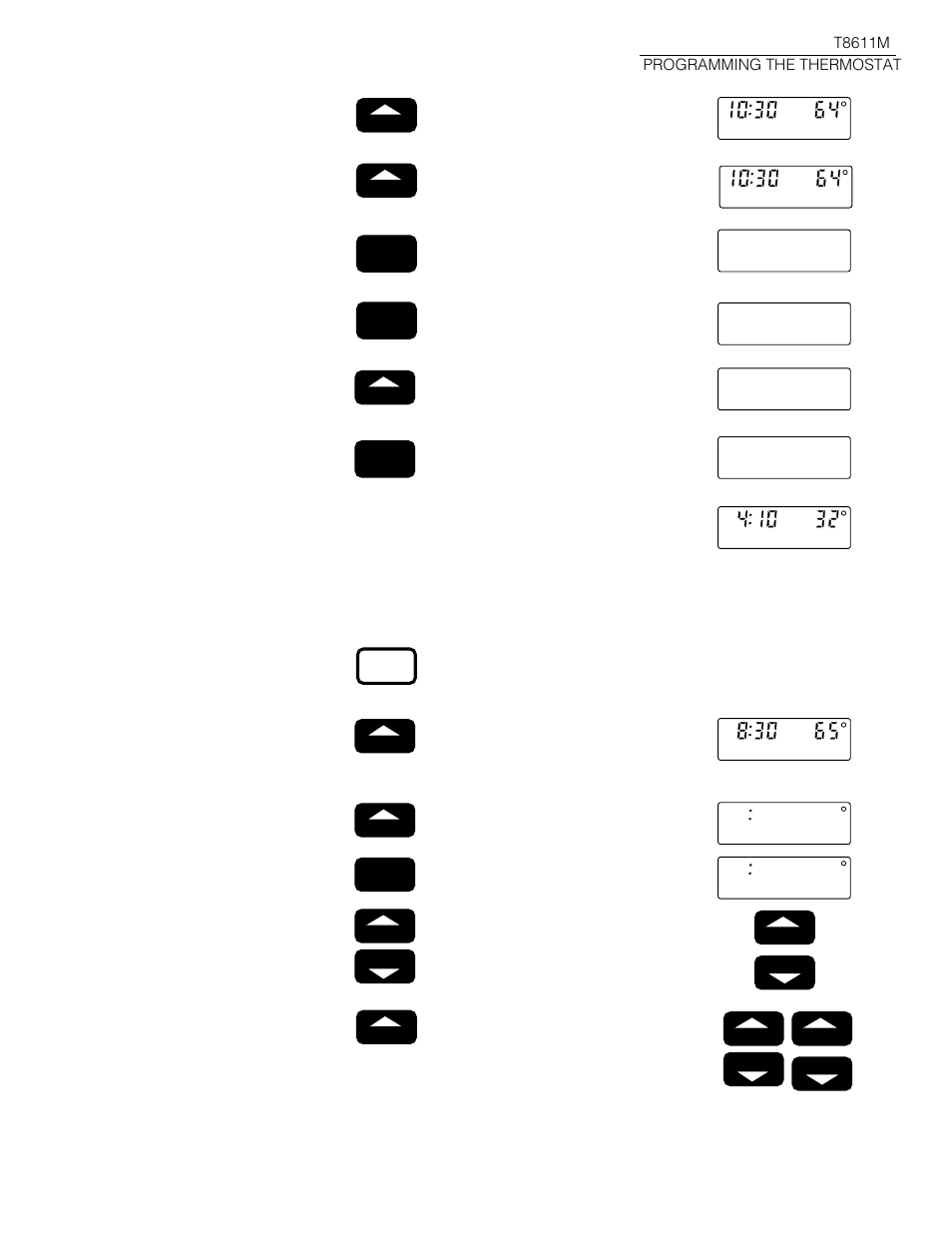 T8611m programming the thermostat | Honeywell CHRONOTHERM III T8611M User Manual | Page 23 / 32