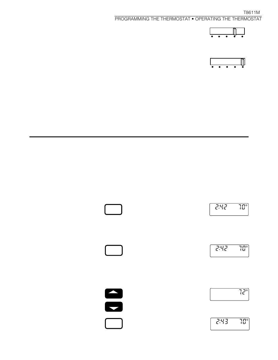 Operating the thermostat | Honeywell CHRONOTHERM III T8611M User Manual | Page 25 / 32