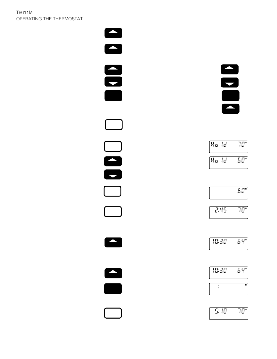 T8611m operating the thermostat | Honeywell CHRONOTHERM III T8611M User Manual | Page 26 / 32