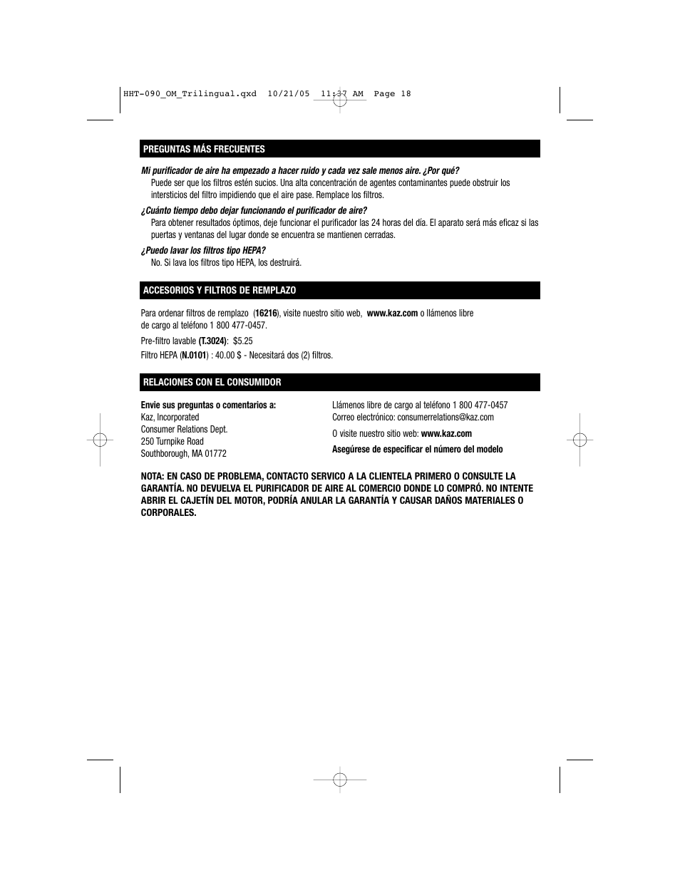 Honeywell HHT-090 User Manual | Page 18 / 20