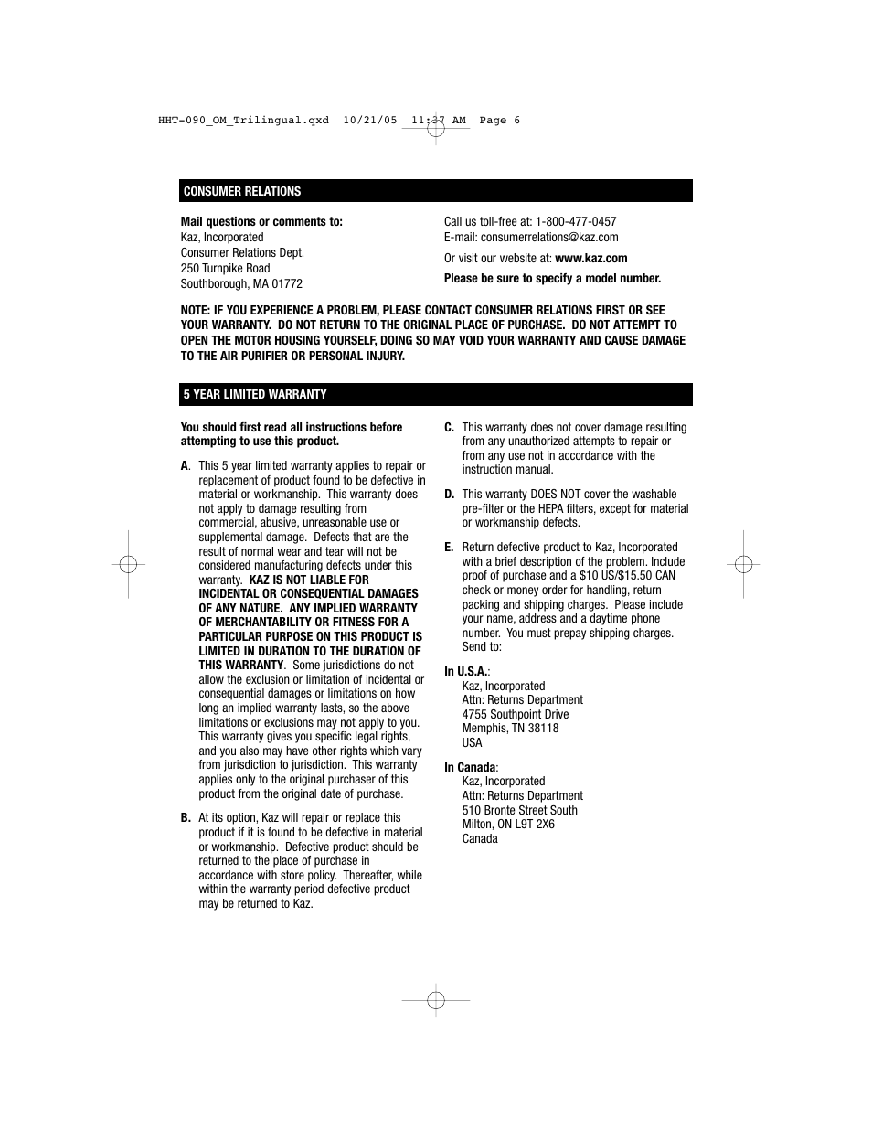 Honeywell HHT-090 User Manual | Page 6 / 20