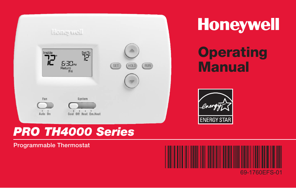 Honeywell PRO TH4000 User Manual | 72 pages