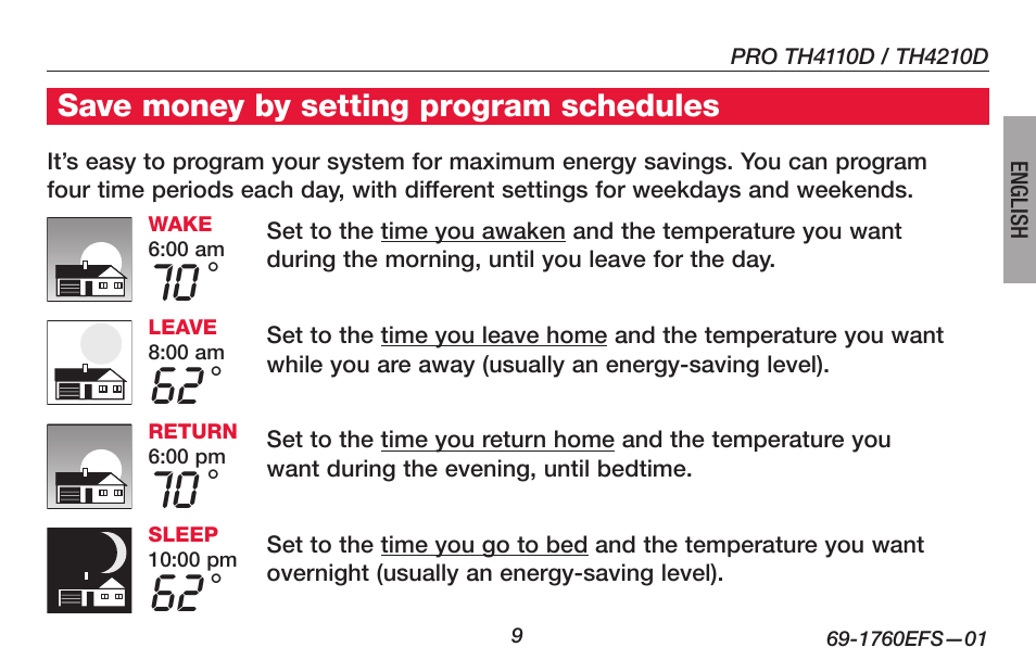 Honeywell PRO TH4000 User Manual | Page 11 / 72