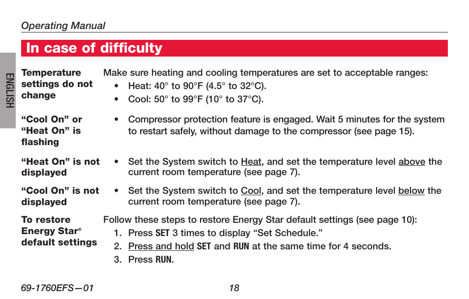 Honeywell PRO TH4000 User Manual | Page 20 / 72